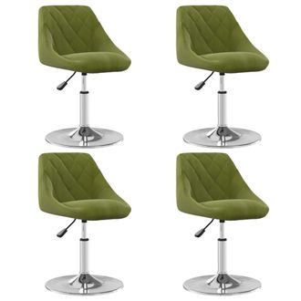vidaXL Sillas De Comedor Giratorias 4 Unidades Terciopelo Verde Claro Vidaxl