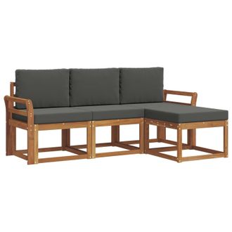 vidaXL Conjunto De Sof&aacute;s De Exterior 4 Pcs Natural Y Antracita Vidaxl