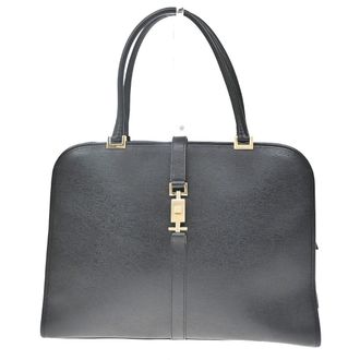 Gucci Jackie O Leather Black Leather Handbag (Pre-Owned)