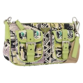 Prada Pre-owned Vintage Schoudertas - Dames - Pre-owned - Groen - Maat: ONE Size Leer