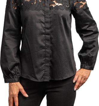 Marie Merci&eacute; Cintia Button Down Blouse In Black