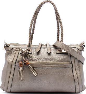 Gucci Pre-owned Gucci Metallic Pebbled Calfskin Bella Satchel Ladies 282300 204991