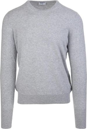 Fedeli Argentina Vintage Pullover - Heren - Ronde hals truien - Grijs - L - Kasjmier - Truien & Vesten