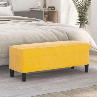vidaXL Vidaxl - Panca giallo 100x35x41 cm in Velluto