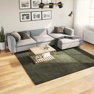 vidaXL Vidaxl - Alfombra Pelo Corto Suave Lavable Huarte Verde Bosque 240x240cm