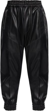 Dsquared2 Faux Leather Jogging Pant - Heren - Wijde Broeken - Zwart - S - Leer - Broeken