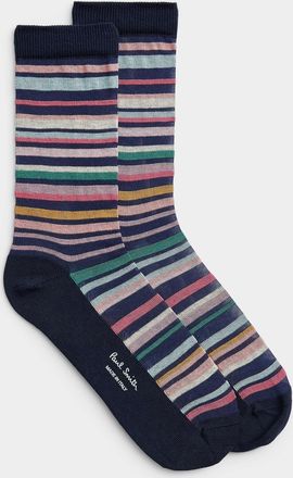 Paul Smith Womens Pastel and sheer stripe socks