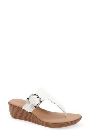Aerosoles Izola Wedge Flip Flop in Bright White Pu at Nordstrom Rack, Size 5.5
