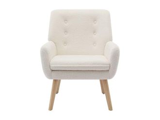 VENTE-UNIQUE.COM Sill&oacute;n cl&aacute;sico tela blanco