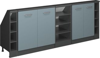 Vicco Conjunto De Armarios Para Techo Inclinado Rion, Gris Azulado/antracita, Lote De 5, Vicco