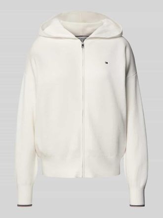 Tommy Hilfiger Regular Fit Cardigan aus Baumwoll-Mix in Ecru, Gr&ouml;&szlig;e XL