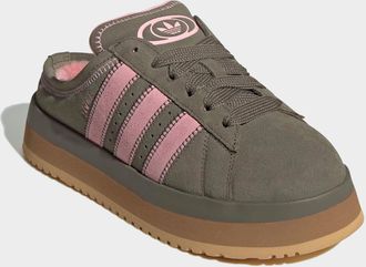 adidas Pantolette ADIDAS ORIGINALS CAMPUS 00S WINTER LOW, Damen, Gr. 38,5, olive strata, olive strata, pink spark, Leder, Schuhe Pantolette