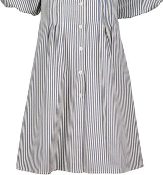 Bishop + Young Womens Jacqueline Bubble Sleeves Dress In Blue Stripe