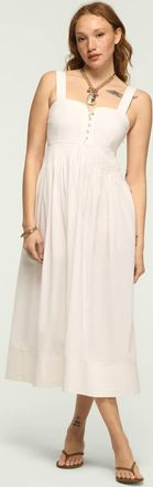 Lucky Brand Womens Poplin Pintuck Maxi Dress
