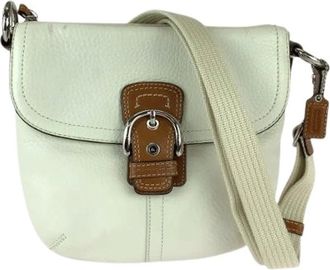 Coach Pre-owned Cross Body Bags, female, White, Size: ONE SIZE Pre-owned Leather Shoulder Bag