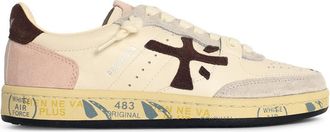 Premiata Basket Clad elfenbeinwei&szlig;e Lear Blend-Sneaker