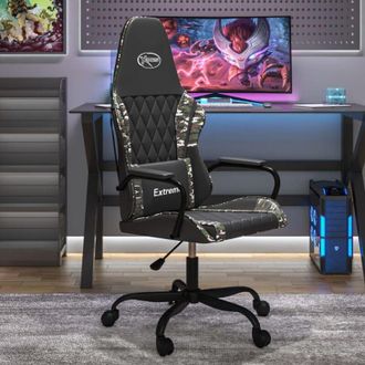 vidaXL Vidaxl - Sedia da Gaming Massaggiante Nero e Mimetico in Similpelle