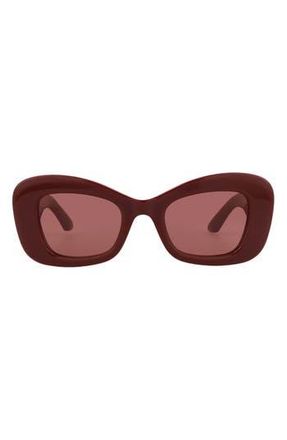 Alexander McQueen 50mm Cat Eye Sunglasses in Burgundy Burgundy Red at Nordstrom Rack