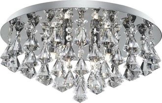 Searchlight Searchlight Hanna - 8 Light Ceiling Semi Flush Light Chrome with Diamond Crystals, G9
