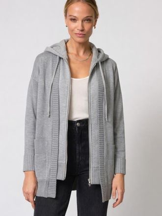 Central Park West Brynn Long Dickie Cardigan in Heather Grey at Nordstrom, Size X-Large