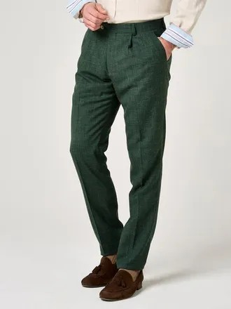 Koy Clothing Linen Wool Blend Trousers in Emerald Green at Nordstrom, Size 34