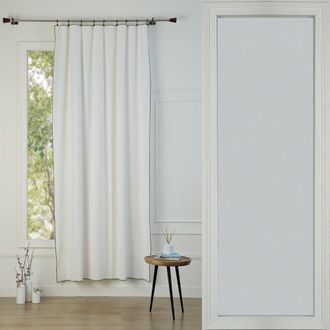 Febronie Cortina algod&oacute;n blanco / celad&oacute;n 140x260