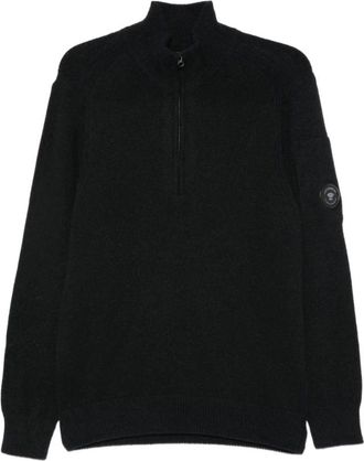 C.P. Company C.p. Company - Quarter-Zip Turtleneck Trui - Heren - Truien - Zwart - Maat: 2XL Wol