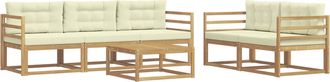 vidaXL Conjunto De Sof&aacute;s De Exterior 6 Uds. Blanco Y Crema Vidaxl