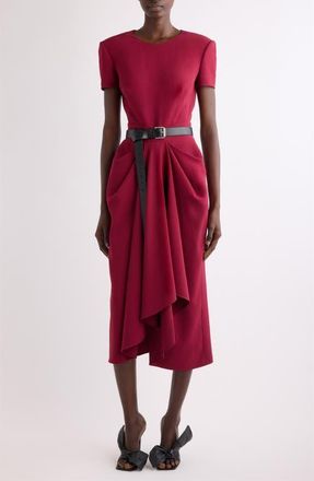 Givenchy Wrapped Cady Midi Dress in Red Cherry at Nordstrom, Size 10 Us