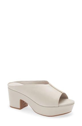 Chocolat Blu Gito Platform Slide Sandal in White Sand Leather at Nordstrom, Size 6.5