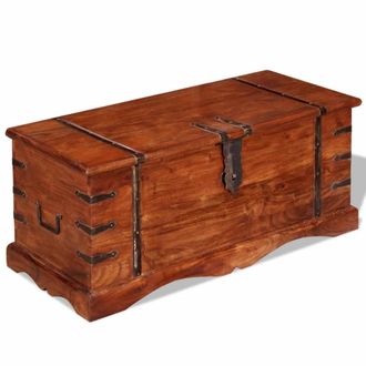 vidaXL Cofre De Almacenamiento De Madera Maciza Vidaxl