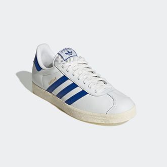 adidas Sneaker ADIDAS ORIGINALS GAZELLE, Herren, Gr. 38,5, weiss (core wei&szlig;, royal blau, cream wei&szlig;), Leder, Synthetik, Schuhe Sneaker