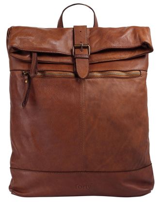 Forty Degrees Tagesrucksack FORTY, Damen, Gr. B/H/T: 30cm x 30cm x 4cm, onesize, braun (cognac), Leder, Rindsleder, Rucks&auml;cke Tagesrucksack, echt Leder, Made in Ita