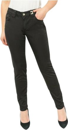 Liu Jo Jewel Logo Katoenen Broek - Dames - Skinny Jeans - Zwart - 2XS - Katoen - Jeans