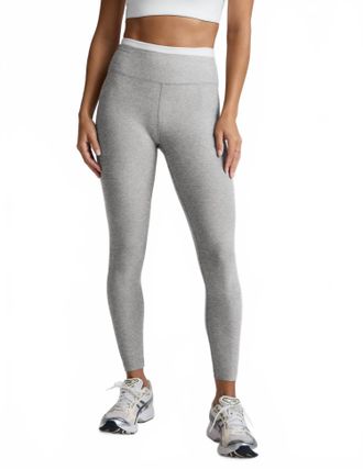 Beyond Yoga Spacedye Layered High Waisted Midi Leggings In Silver Mist