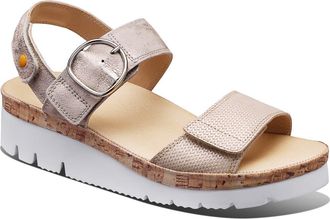 Samuel Hubbard Portola Two Strap Sandal in Textured Pearl Leather at Nordstrom, Size 7.5