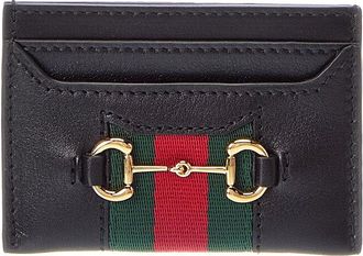 Gucci Horsebit Web Leather Card Case