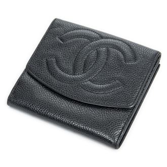 Chanel Pre-owned Womens Timeless Compact Bifold Wallet - Black - One Size