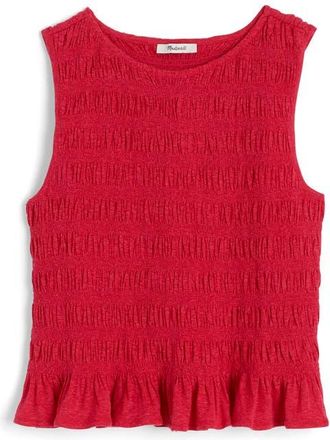 Madewell Smocked Tank Top in Watermelon at Nordstrom, Size Medium