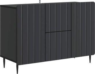 vidaXL Aparador Con Caj&oacute;n Negro 89 X 34,5 X 62 Cm Madera De Ingenier&iacute;a Vidaxl