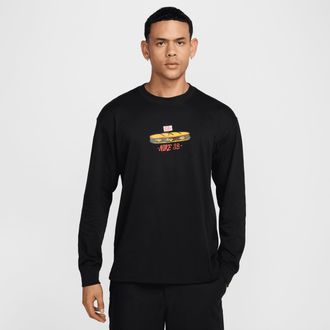 Nike Mens Nike SB Long-Sleeved Max90 Skate T-Shirt in Black | HJ0806-010
