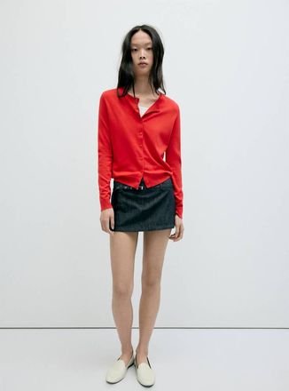 Mango Cardigan maglia bottoni rosso - Donna - XXS - MANGO