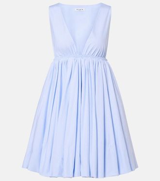 Alaia Ala&iuml;a Striped cotton poplin minidress