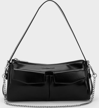 Charles & Keith Rachel Front-Pocket Chain Shoulder Bag