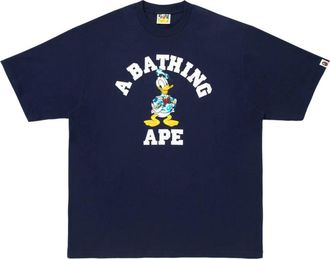A Bathing Ape x Disney Donald Duck College Relaxed Fit T-Shirt Navy 0ZXTEM931101Q-NVY