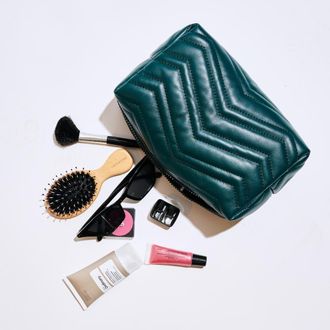 Urban Expression Chic Stitch Cosmetic & Travel Organizer Pouch in Emerald at Nordstrom