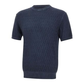 Peuterey Round-neck Knitwear, male, Blue, Size: 3XL Mes Sweater