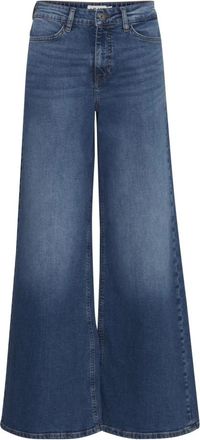 Ichi Groene katoenblend jeans met zakken - Dames - Loose Fit Jeans - Blauw - W28 L34 - Katoen - Jeans