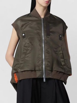 sacai nylon single-breasted coat