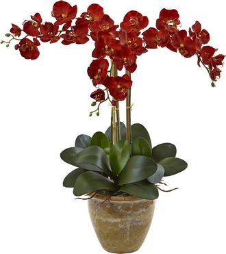 Nearly Natural Triple Stem Phalaenopsis Artificial Arrangement, Seasonal in Autumn at Nordstrom